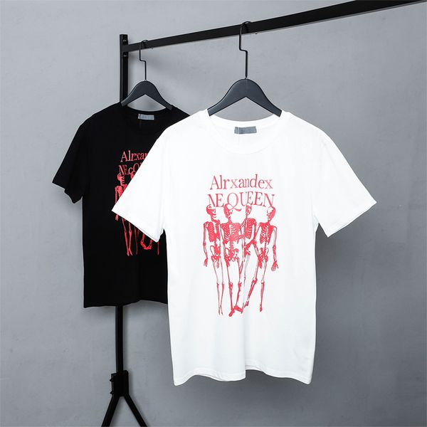 

2022 men's letter embroidered print t-shirt black fashion women designer summer men's short sleeve couple casual wear ready to shi, White;black