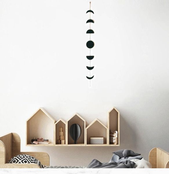 

moon phase garland wall decoration nordic bohemian style cycle pendant wreath decor for bedroom living room decorative objects & figurines