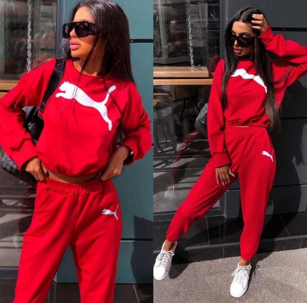 

women 2021 2 sweatshirt pieces set tracksuit autumn one shoulder pants sportswear suede thick lounge suit, Gray