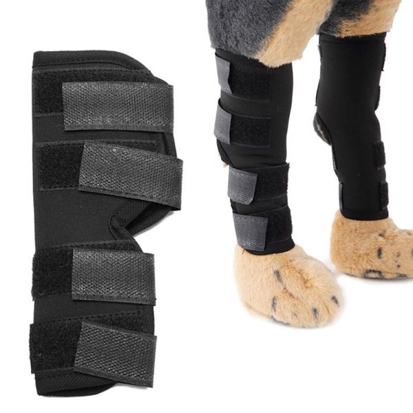 

dog apparel 2pc pet knee support brace hock protector therapeutic heal dogs rear leg