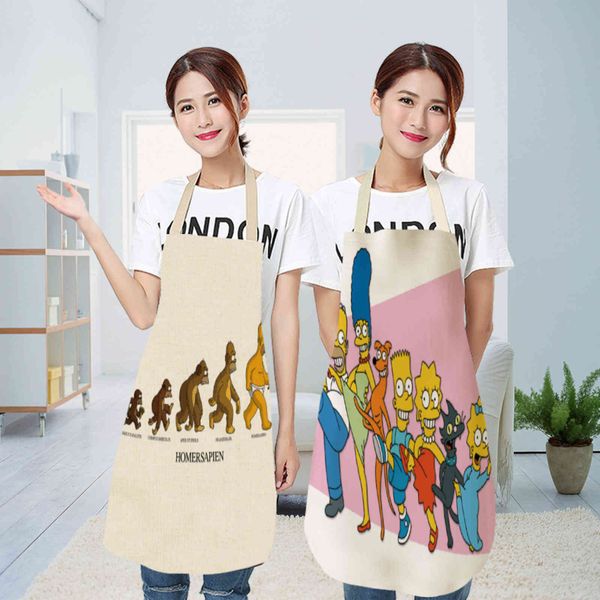 

apron creative cartoon cotton linen straight personalized printing