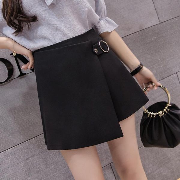 

women's shorts la nice chiffon wild culottes summer for women home high waisted casual short feminino zipper korean woman, White;black