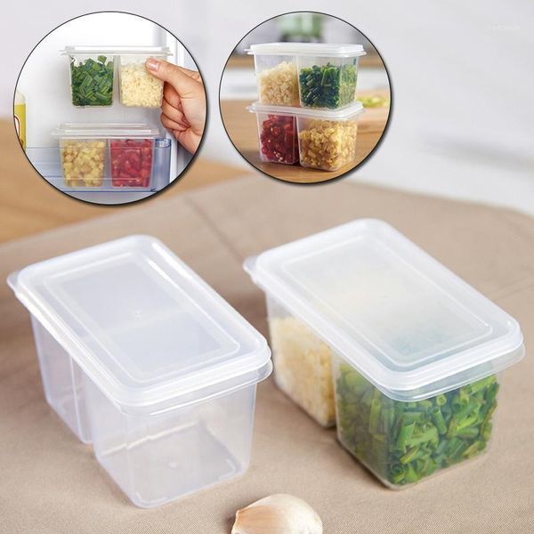 

storage bottles & jars 2pcs seasoning boxes household refrigerator kitchen sealed dustproof preservation box transparent plastic