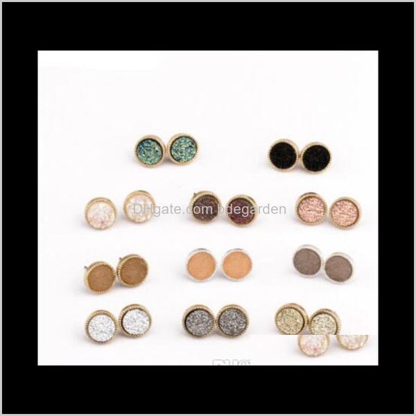 

drop delivery 2021 jewelry earrings stud for women acrlic circle round crystalline simple fashion of hxcl7, Golden;silver