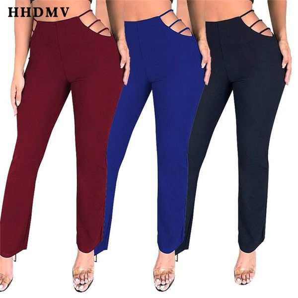 

street fashion casual style long pants elastic hollow out pure color simple tooling women's & capris, Black;white