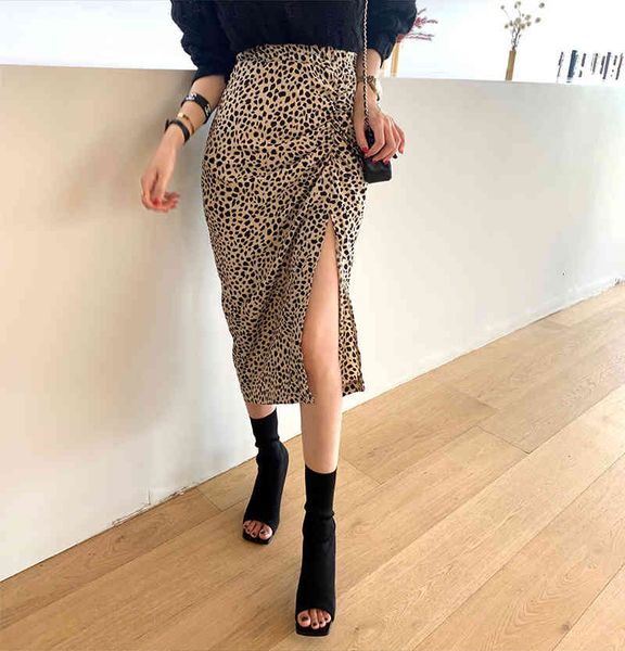 

women's tracksuits hzirip ol fashionable high waist division of vintage leopard fashion skirt spring fall work wear package women', Gray