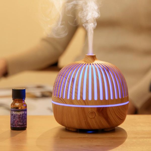 

humidifiers round aroma diffuser usb humidifier classic wood grain essential oil 180ml silent ultrasonic air atomizer dc5v sprayer