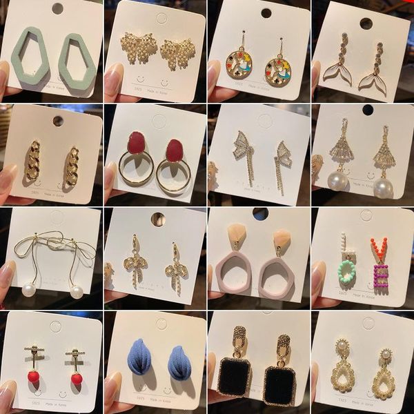 

dangle & chandelier 2021 korea fashion earrings for women simple fringed earring ear stud temperament 29 color optional jewelry wholesale, Silver