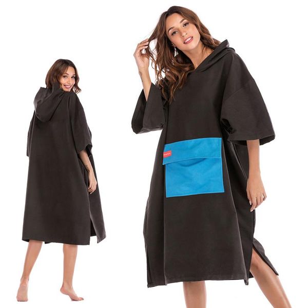 

towel microfiber hooded swimming quick dry kids hoody bath candy color beach changing robe poncho