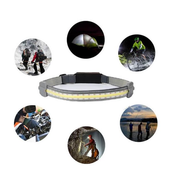 

headlamps cob led headlamp sensor headlight with built-in battery usb rechargeable head lamp torch hi-beam work light dropship