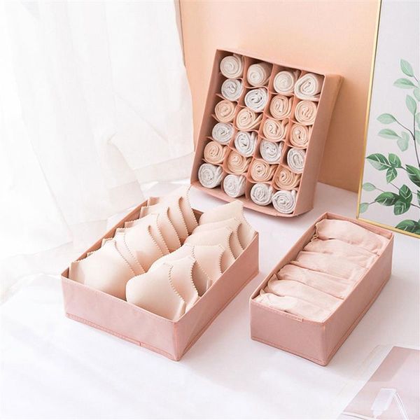 

storage drawers 3pcs drawer type boxes underwear sock underpants cases (pink)