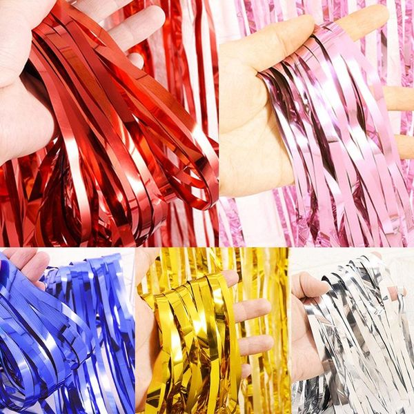 

party decoration 1x2 meters thick aluminum foil curtain birthday wedding background wall po props supplies
