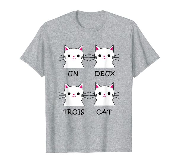 

un deux trois cat t-shirt, White;black