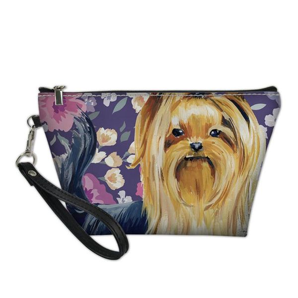 

cosmetic bags for ladies animal makeup bag youkshire terrier pattern organizers cute dog make up pouch toiletry & cases