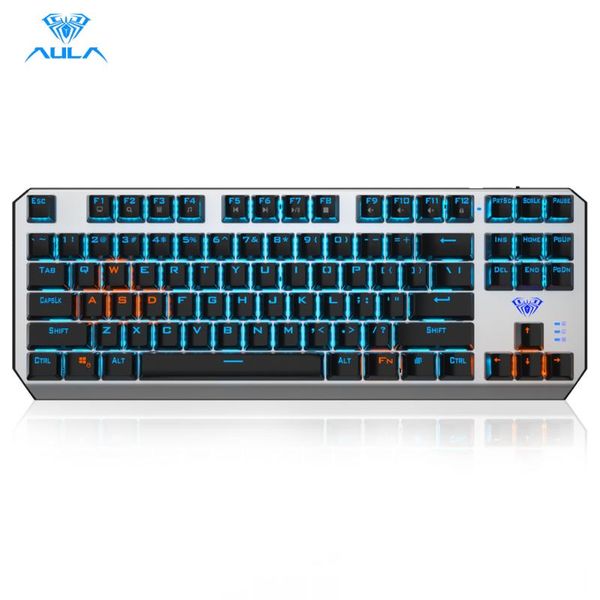 

keyboards mechanical keyboard blue switch usb wired 87 keys anti-ghosting typc c cable mix backlit gaming for computer pc laptop