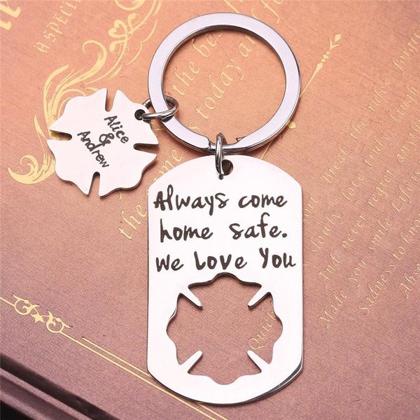 

keychains creative engrave words keychain stainless steel women keyring lettering men jewelry gift, Silver