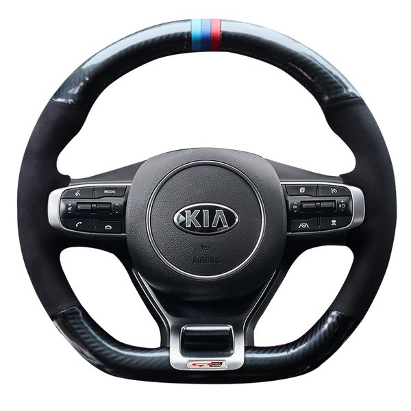 Adequado para Kia Zhipao K2K4 Huanchi KX5KX3 Freddy Sorento Fibra de Carbono Capa de volante