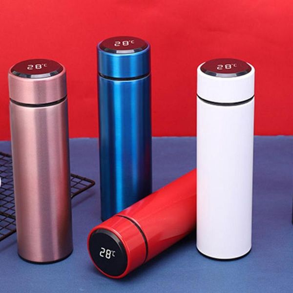 

water bottles 500ml insulated bottle intelligent anti-skid digital display household wear-resistant car vacuum thermoses office cup
