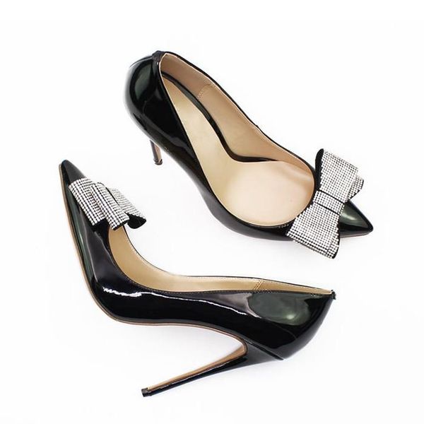 

sapato feminino fashion ladies office work high heels women pointed toe pumps shoes nightclub bow d025a dress, Black