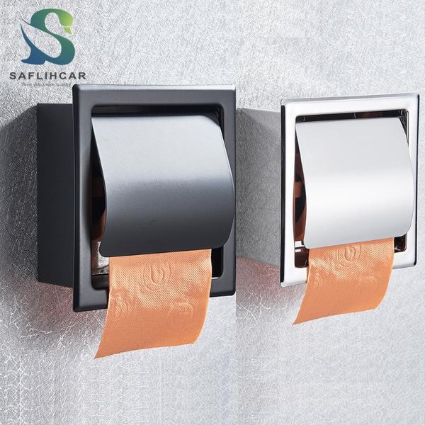 

toilet paper holders matte black/chrome stainless steel bathroom waterproof holder roll box porta papel higienico tissue