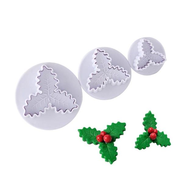 

baking moulds diy home leaf bakeware flower plunger cutter molds 3pcs/set embossed stamp for fondant cake cookie decorating tool