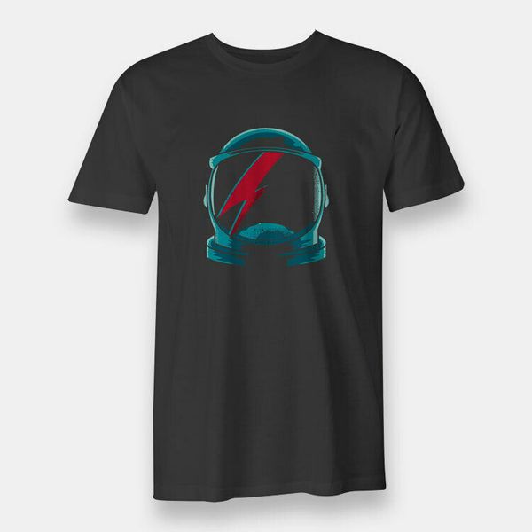 

astronaut david bowie space oddity helmet men's t-shirt black, White;black