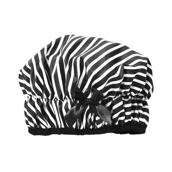 

shower caps double layers sleep hat bowknot waterproof bathing