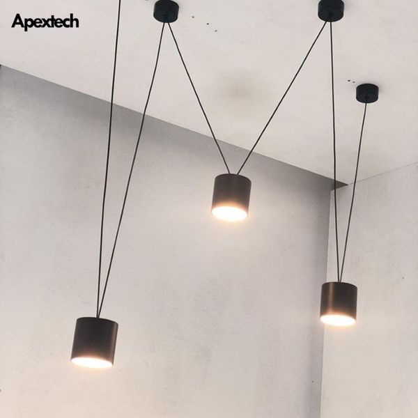 

pendant lamps minimalist cord led lights diy ceiling hanging lamp dining table suspension lighting fixtures white black art deco light