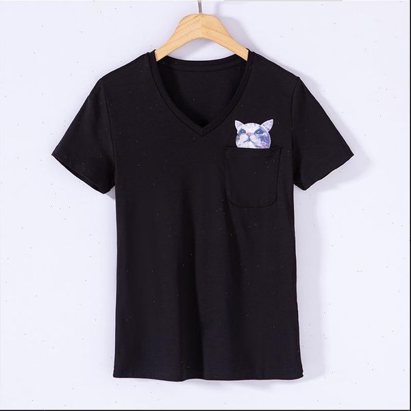 

womens t shirts mercerized cotton super comfortable wild short sleeve shirt black color drop good quality, White