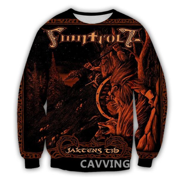 

men's hoodies & sweatshirts cavving 3d printed finntroll band crewneck harajuku styles long sleeve for men/women, Black