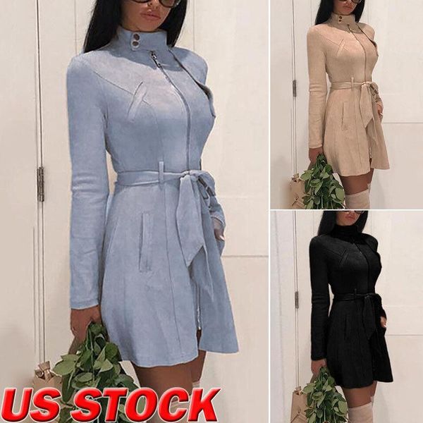 

women's trench coats autumn women double breast coat lapel slim jacket windbreaker loose trenchs outwear fashion streetwear, Tan;black