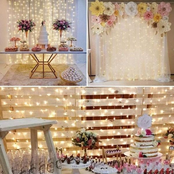 

strings 6x1/6x2/3x3m led curtain string lights christmas fairy garland home decorative for wedding/party/garden decoration