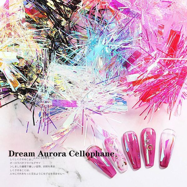 

nail art decorations 1 piece of candy paper glitter shards aurora cellophane irregular color sequins decoration fingernail accessories, Silver;gold