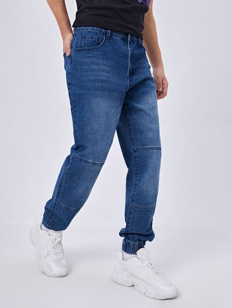 

men slant pocket jogger jeans h2tp#, Blue