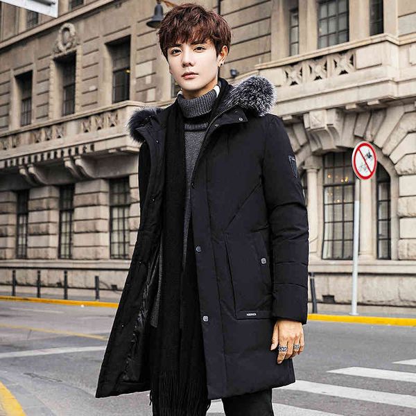 

winter loose men's thicken coat black fashion down jacket