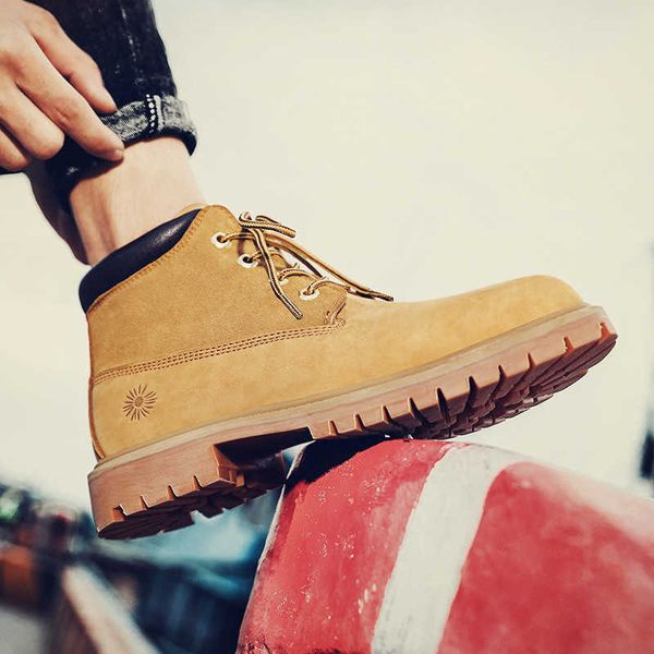 

martin boots men leather can't beat rhubarb british 's shoes autumn and winter high helper work clothes, Black