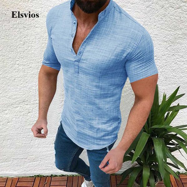 

men's casual shirts summer solid man's business short sleeve male shirt men fashion stand collar button pullover st l5jd, White;black