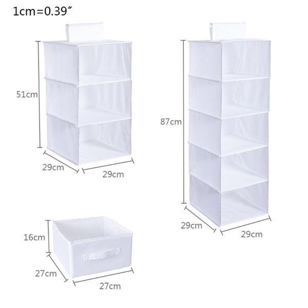 

1/3/5-shelf hanging closet organizer oxford cloth foldable underwear storage rack clothes handbag t84f boxes & bins
