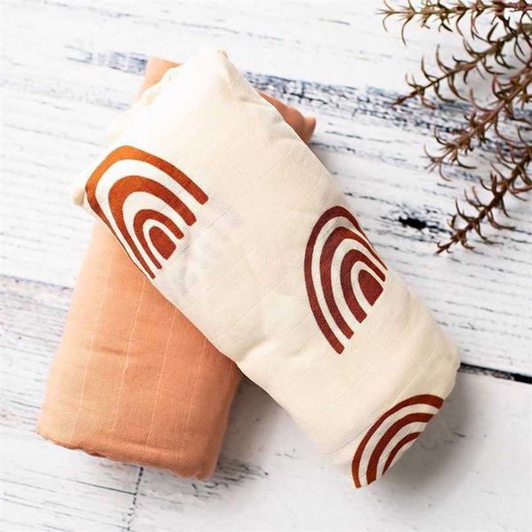 

120x120cm 70% bamboo+30% cotton baby blankets born stroller bedding quilts toddler kids muslin swaddle blanket 211023