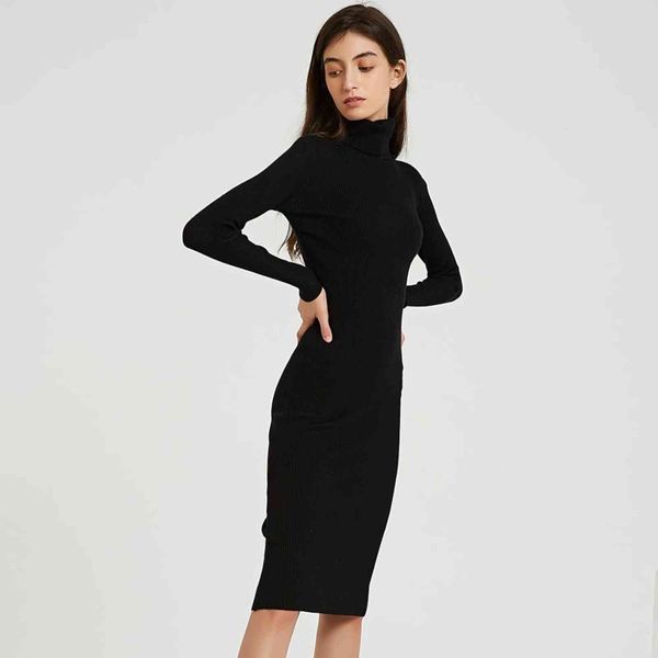 

casual dresses vestido de gola alta wixra, feminino, outono e inverno, suÃ©ter solto, manga longa, justa wq9g, Black;gray