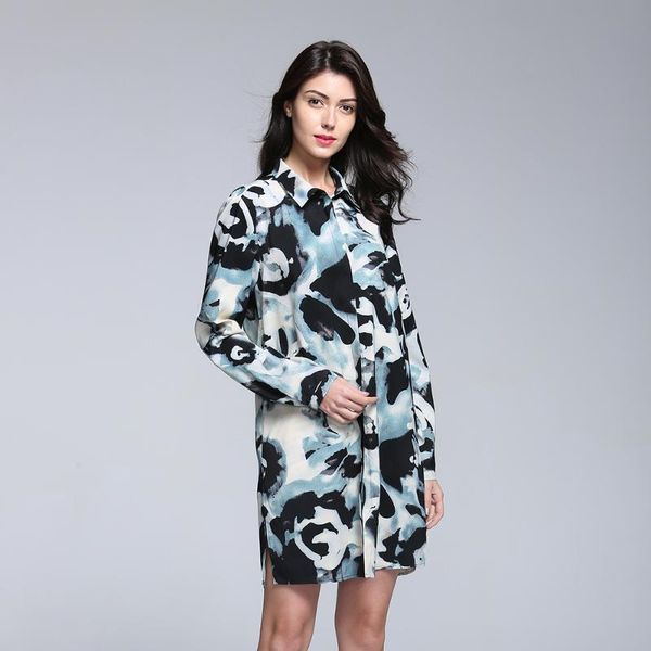 

casual dresses long sleeve shirt dress 2021 summer chiffon boho beach women striped print mini party vestidos, Black;gray