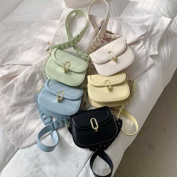 

pu leather lady woven strap small shoulder s for solid color fashion crossbody luxury bag women trendy satchel c0601