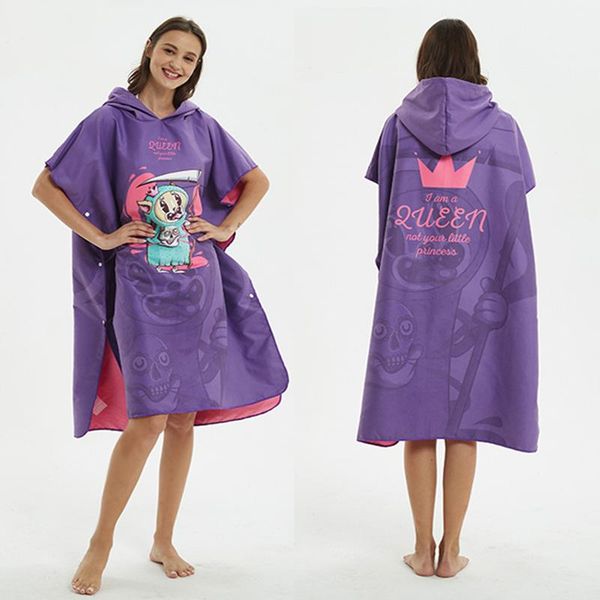 

towel quick-dry can wear bath towel,microfiber outdoor swimming /diving beach towels,little devil hooded changing robe cloak