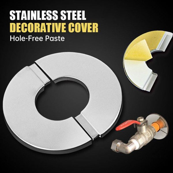 

bath accessory set stainless steel faucet decorative cover split water pipe wall covers self-adhesive shower triangle valve head covering