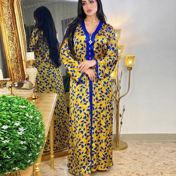 

ethnic clothing women printed dubai jalabiya maxi dress loose braid trim long sleeve v neck muslim abaya arab islamic gown party jelleba ram, Red