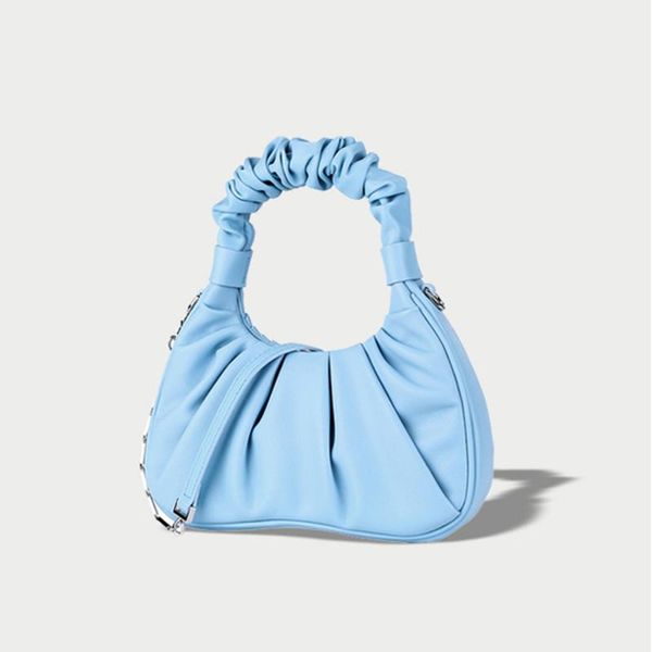 

evening bags women fashion solid color pleated bag soft cloud elegant underarm chain shoulder handle office daily