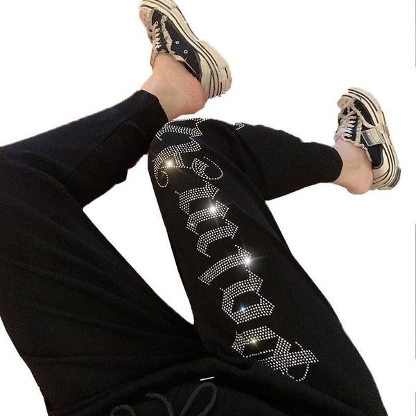 

summer harajuku loose drill womens capris high waist casual harem knitted cropped joggers femme pantalon, Black;white