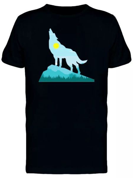 

Wolf Silhouette And Landscape Men's Tee -Image by Shutterstock, White;black