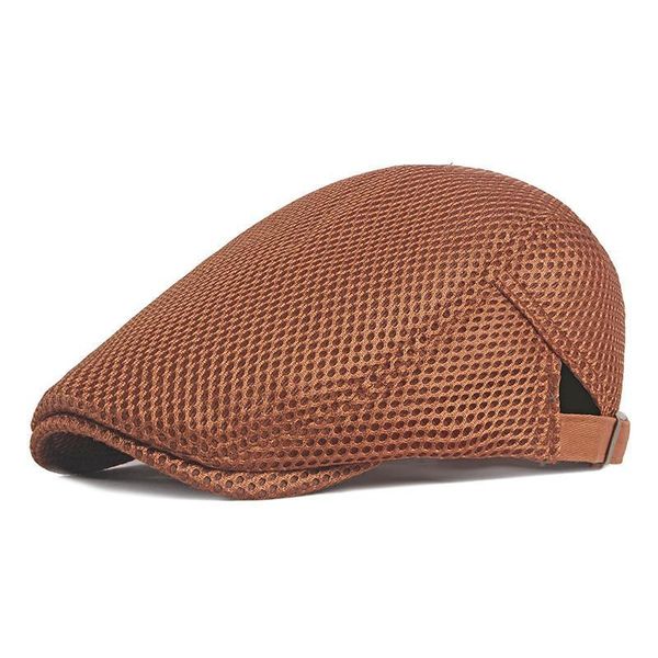 

berets ldslyjr 2021 spring summer solid polyester mesh sboy caps flat peaked cap men and women painter beret hats 04, Blue;gray