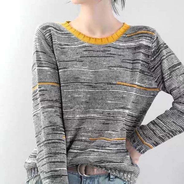 

women's sweaters 2021 autumn winter sweater women knitted striped pullover fashion long sleeve thick jumper soft warm pull o-neck knitw, White;black